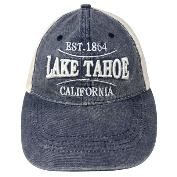 Lake Tahoe California Est. 1864 Strapback Hat Blue OS Adjustable Lucky 7 USA - Picture 1 of 8